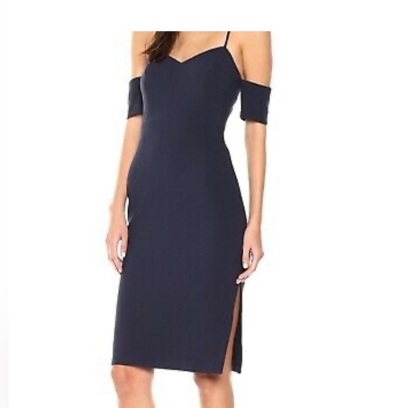 LIKELY, Navy off the shoulder dress, size 6 - Picture 3 of 10